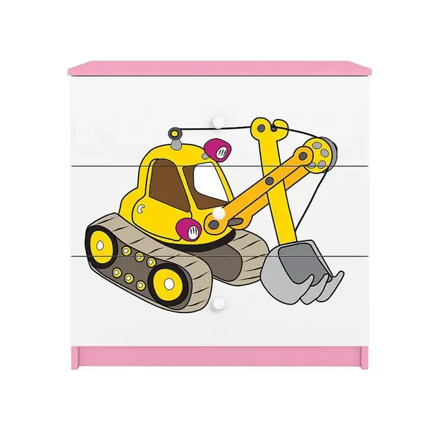 Dětská komoda Babydreams růžová - Bagr