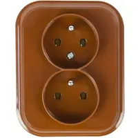 Zásuvka 2-násob. 2X2P+Z(CZ) ECO hnědá BPT