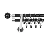 Garniža II stylus fi 19  200 cm guľa krištáľ čierny/chróm