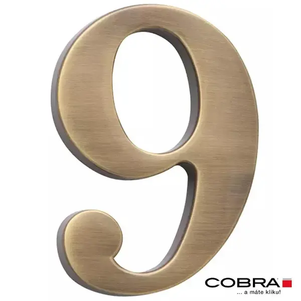 Cislo 3D bronz cesany 9 - 5 cm