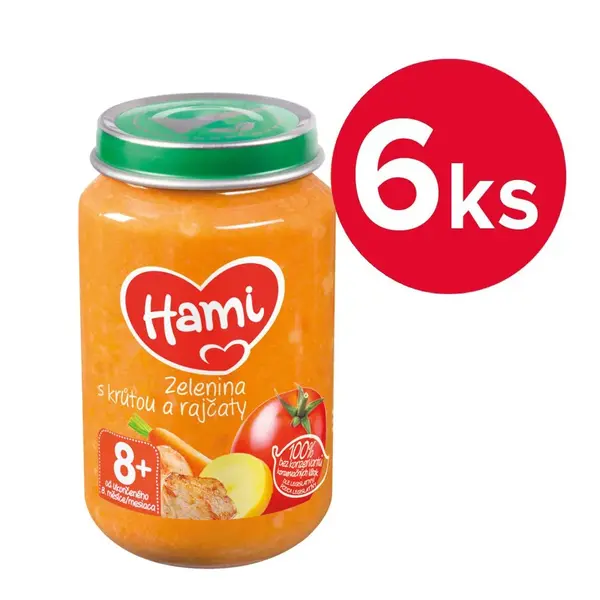 Hami Zelenina s krůtou a rajčaty 8m+ 6x200 g