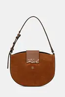 Semišová kabelka Karl Lagerfeld K/SIGNATURE hnědá barva, B1W30196