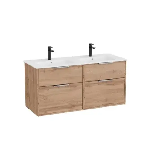 Roca Optica kúpeľňová skrinka s dvojumývadlom 120x58x45,5 cm dub OPT1202ZO