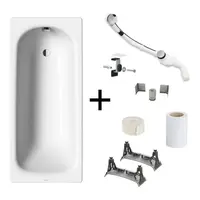 Kaldewei Saniform Plus kompletná sada obdĺžniková vaňa 160x70 cm smaltovaná oceľ ľavá aj pravá s montážnou sadou KALDEWEISET1