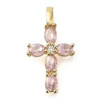 Brass Pave Clear Cubic Zirconia Pendants