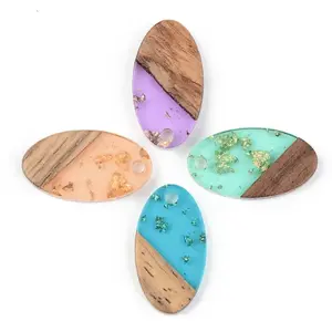 Transparent Resin & Walnut Wood Pendants