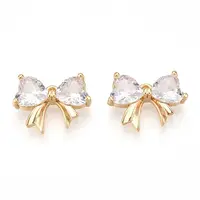 Brass Pave Clear Cubic Zirconia Charms