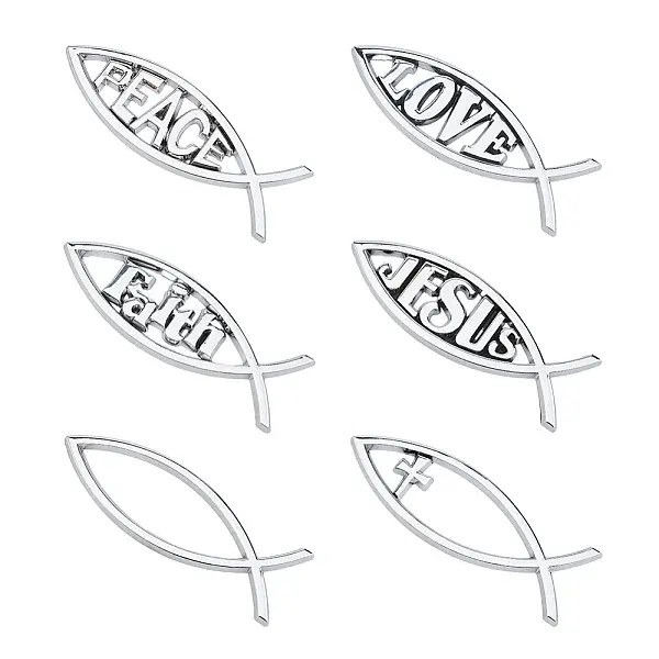 6Pcs 6 Style ABS Easter Decoration Sticker