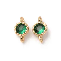 Brass Pave Green Cubic Zirconia Connector Charms
