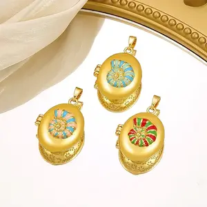 Brass Enamel Locket Pendants