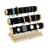 3-Tier T Bar Velvet Metal Bracelet Display Stands