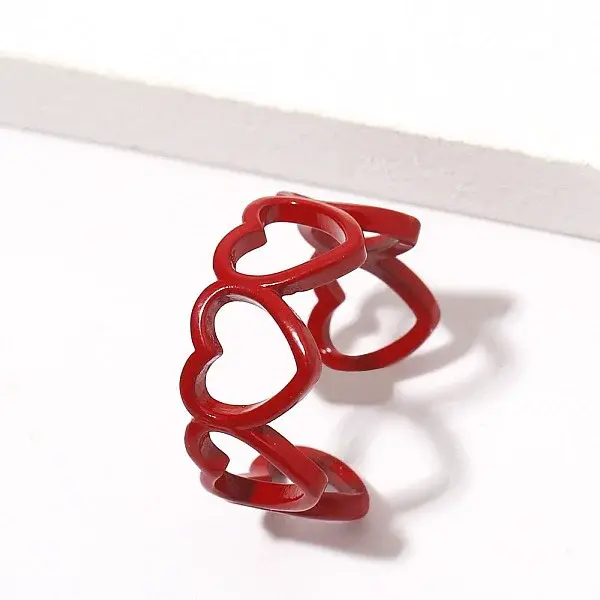 Hollow Out Heart Alloy Cuff Rings
