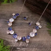 Flower Alloy Enamel Jewelry Set