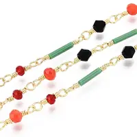 Handmade Brass Link & Glass Beaded Chains