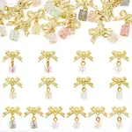 14Pcs 7 Colors Baking Paint Handmade Lampwork Crake Pendants