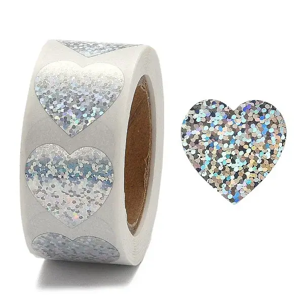Heart Shaped Laser Stickers Roll