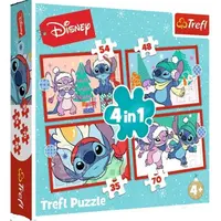 Trefl Puzzle 4v1 Stitch Xmas