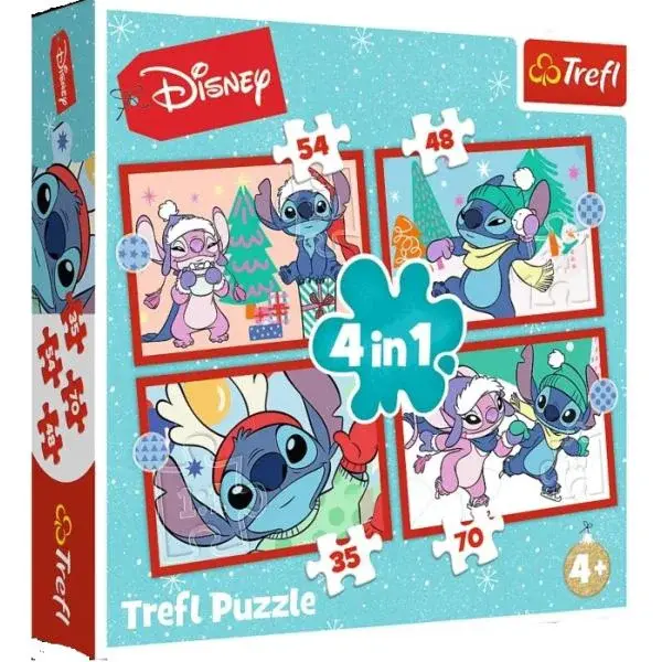 Trefl Puzzle 4v1 Stitch Xmas
