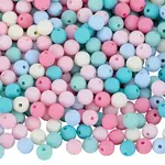 500Pcs Rubberized Style Imitated Silicone Acrylic Beads