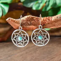 Bohemian Style Alloy Acrylic Dangle Earrings