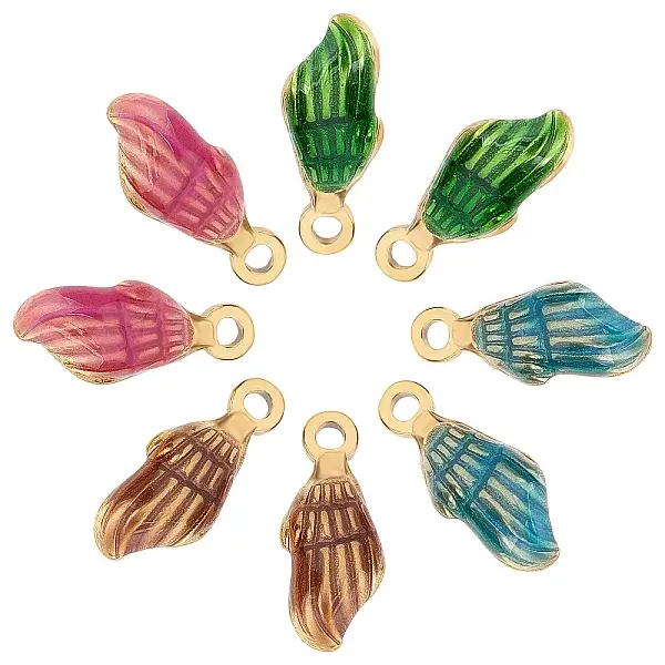 8Pcs 4 Colors 304 Stainless Steel Pendants