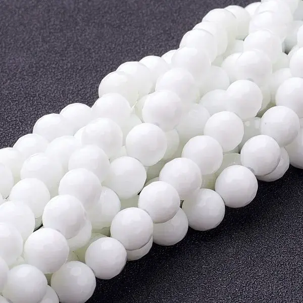 Synthetic White Agate Beads Strands