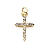 Brass Micro Pave Clear Cubic Zirconia Pendants