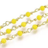 Handmade Brass Round Glass Beaded Chains