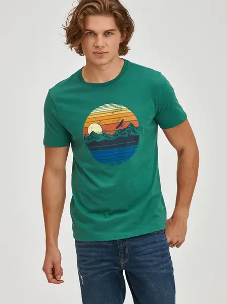GAP Tričko sunset graphic t-shirt - Pánské