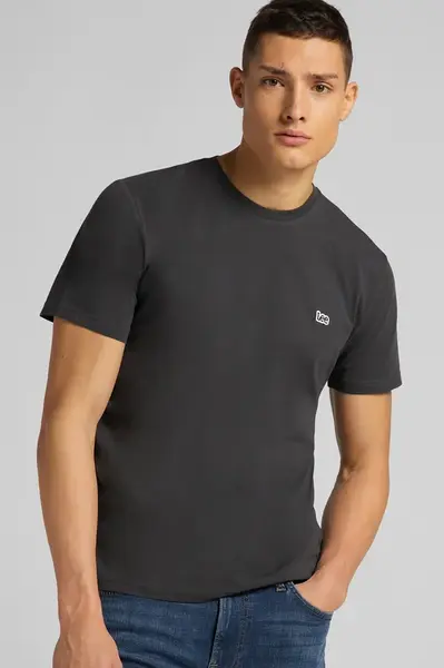 Pánské tričko LEE L60UFQON SS PATCH LOGO TEE BLACK Velikost: XXL