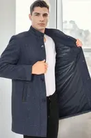 PLT9386 DEWBERRY MEN'S COAT-DIAGONAL NAVY BLUE