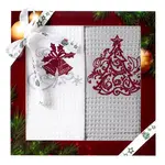 Kuchyňský ručník sada 2 ks 50x70 cm bílý/šedý