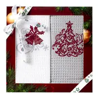 Kuchyňský ručník sada 2 ks 50x70 cm bílý/šedý