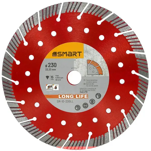 Diamantový kotúč 230 mm na rezanie betónu, žuly SM-10-230LL