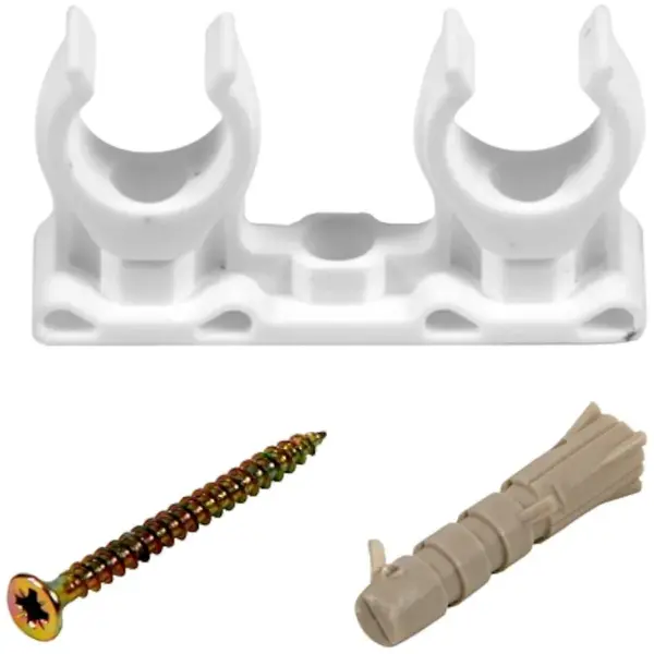 Príchytka dvojitá na rúry 16/18 mm (5 ks)