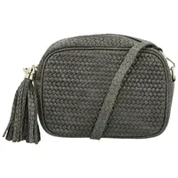Dámská kožená crossbody kabelka šedá - Delami Vera Pelle Teresia