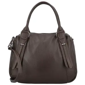 Dámská kožená kabelka na rameno tmavě hnědá - Delami Vera Pelle Tirza