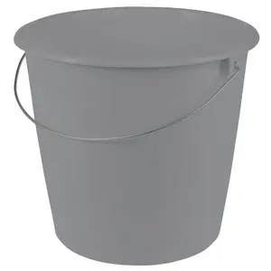 Kbelík s kovovou rukojetí 10 l šedý 28,5x26