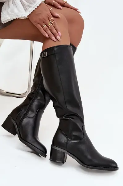 Dámske zimné čižmy s opätkom a sponou Vinceza