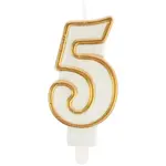 Svíčka číslo 5 zlatá 7.5cm