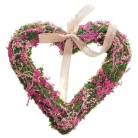 Závěsné srdce se sušenými květy (mech) 30 cm HEA004