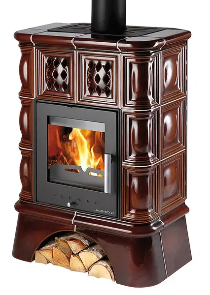 Kachle s výmenníkom TREVISO II, kachličkový sokel/hnedé kachličky HS0433930010000