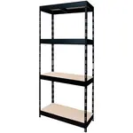 Kovový zásuvný regál černý 180x75x35 cm – 4 police/200 kg