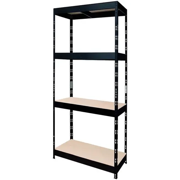 Kovový zásuvný regál černý 180x75x35 cm – 4 police/200 kg