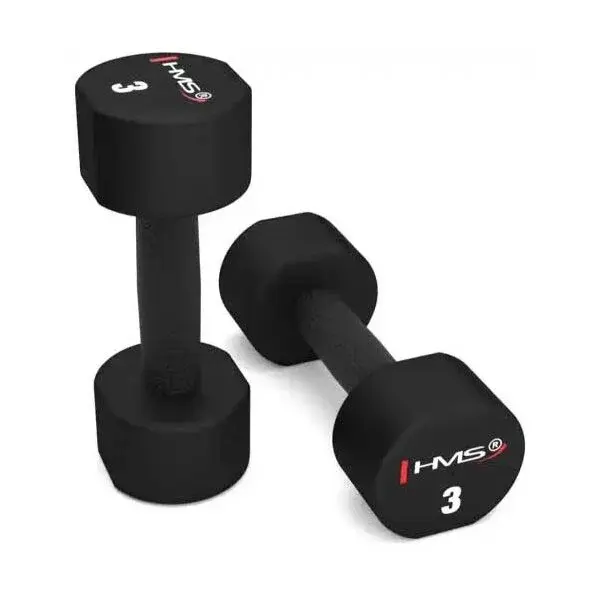 HMS HPT03 Jednoruční činky, černá, velikost 3 KG