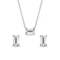 Sada šperků s emerald diamanty v bílém zlatě KLENOTA