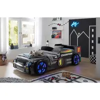 MID.YOU POSTEL VE TVARU AUTA 90/200 cm, vysoce lesklá černá