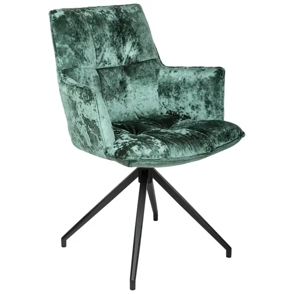 Novel ŽIDLE S PODRUČKAMI, železo, samet, černá, petrolej