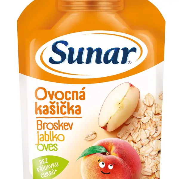 Sunar Ovocná kašička broskev jablko ovesné vločky 120 g
