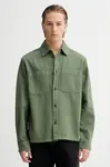 Bavlněná košile A.P.C. Surchemise Leon pánská, zelená barva, regular, s klasickým límcem, COGZV.H32019